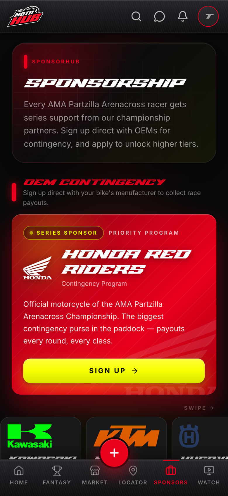 Sponsorship hub — OEM contingency programs